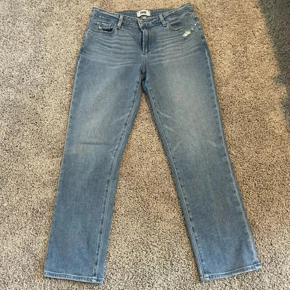 Paige Brigitte Womens Boyfriend Skinny Mid Rise Distressed Jeans Size 28 - Picture 11 of 11